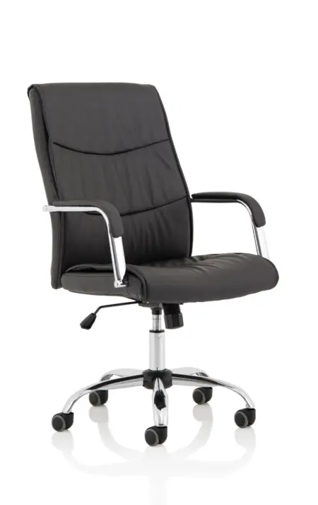 Carter High Back Black Leather Executive Office Chair with Arms