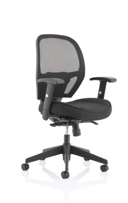 Denver High Mesh Back Black Task Operator Office Chair with Arms