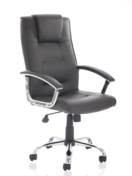 Thrift High Back Executive Black Leather Office Chair with Arms